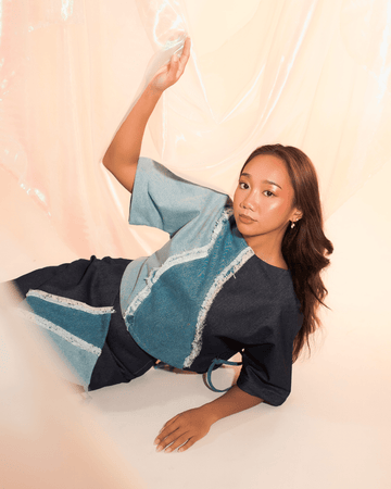 [Ready Today] Daloy 3-Way Boxy Wrap Top Denim