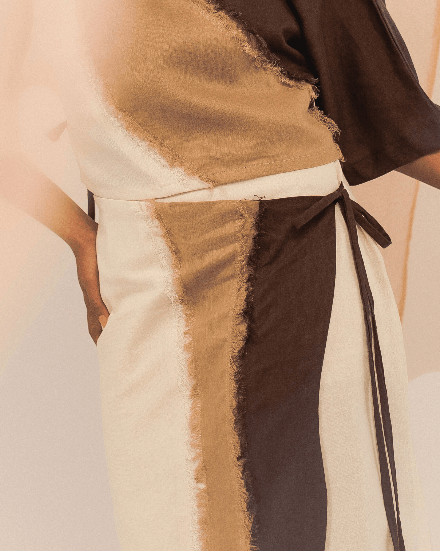 Alon Wrapover Midi Pencil Skirt Tan Fashion R2R On Repeat