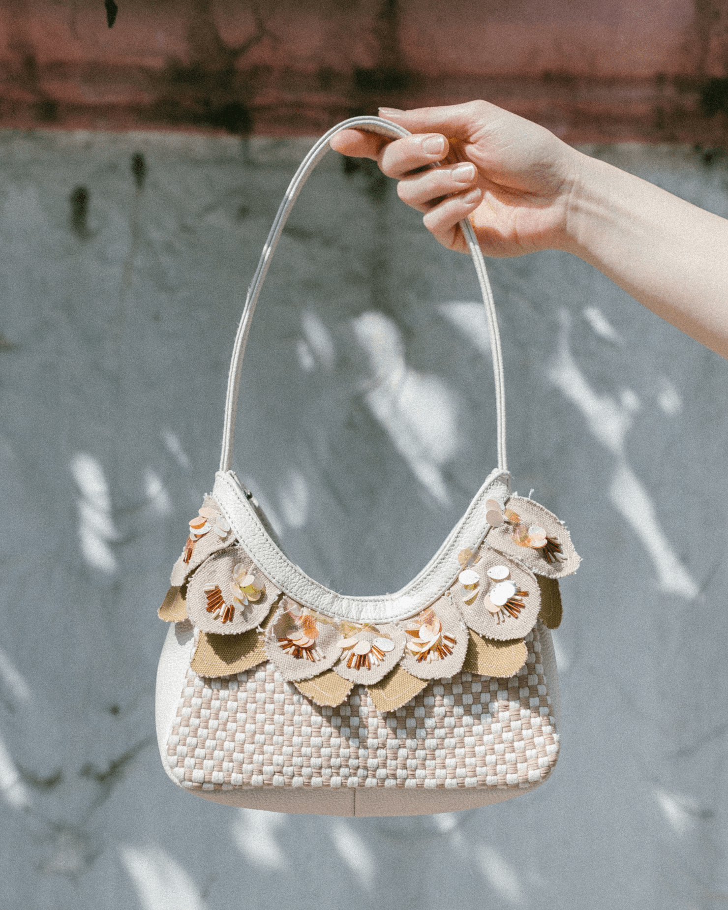 Dangwa Mini Hobo Bag Beige Fashion Rags2Riches