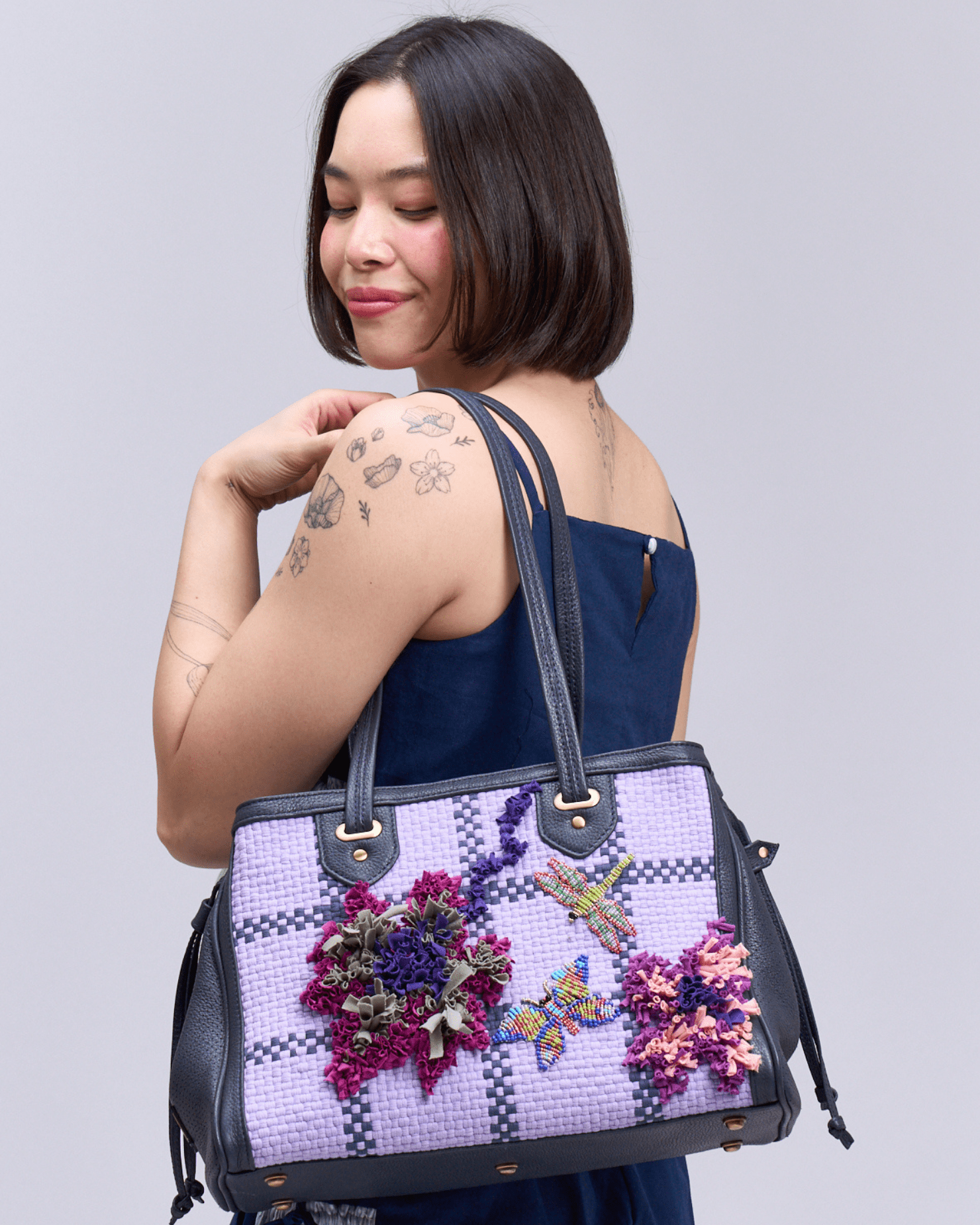 Hardin Tote Navy Blue Fashion Rags2Riches