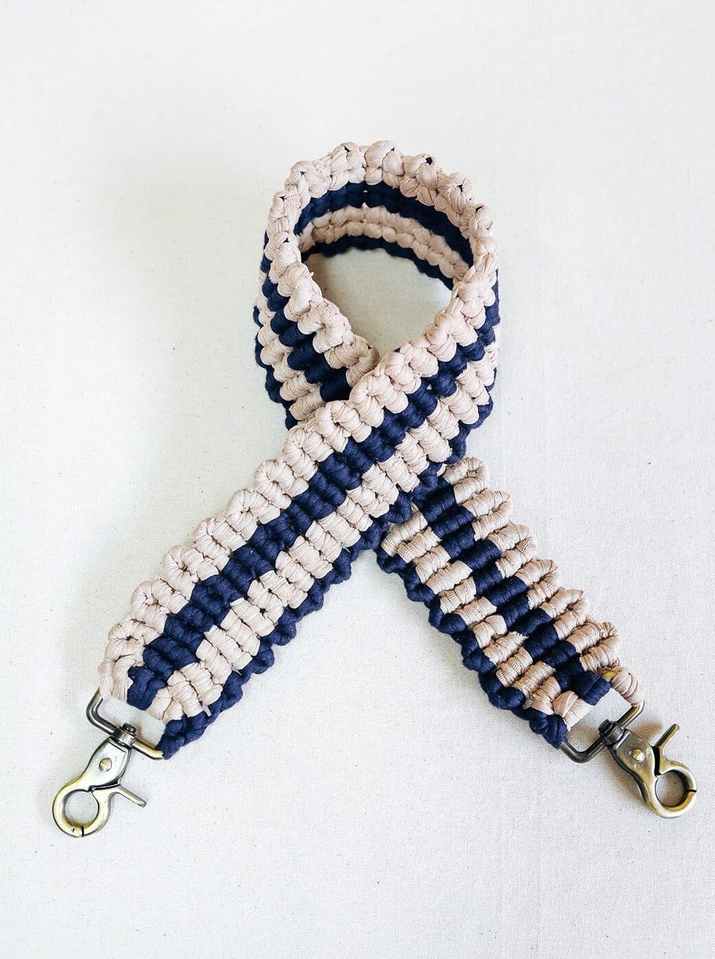 Macrame Strap Blue & Beige Fashion Rags2Riches