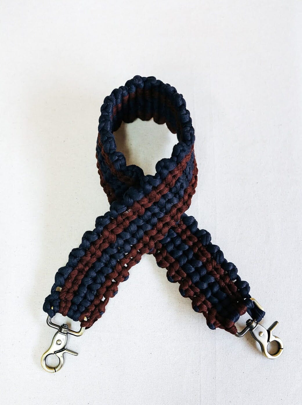 Macrame Strap Brown & Navy Fashion Rags2Riches