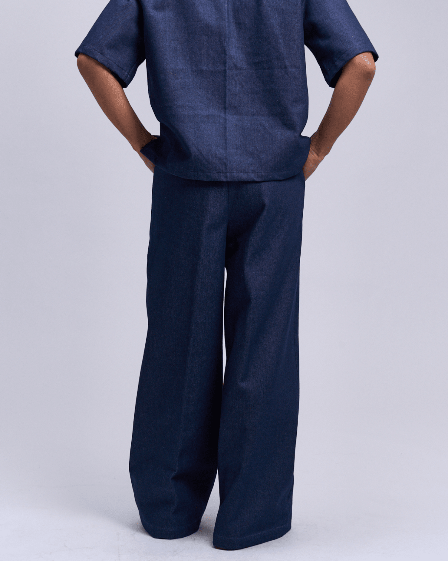 Pintucks Pants Dark Blue Denim Fashion Rags2Riches