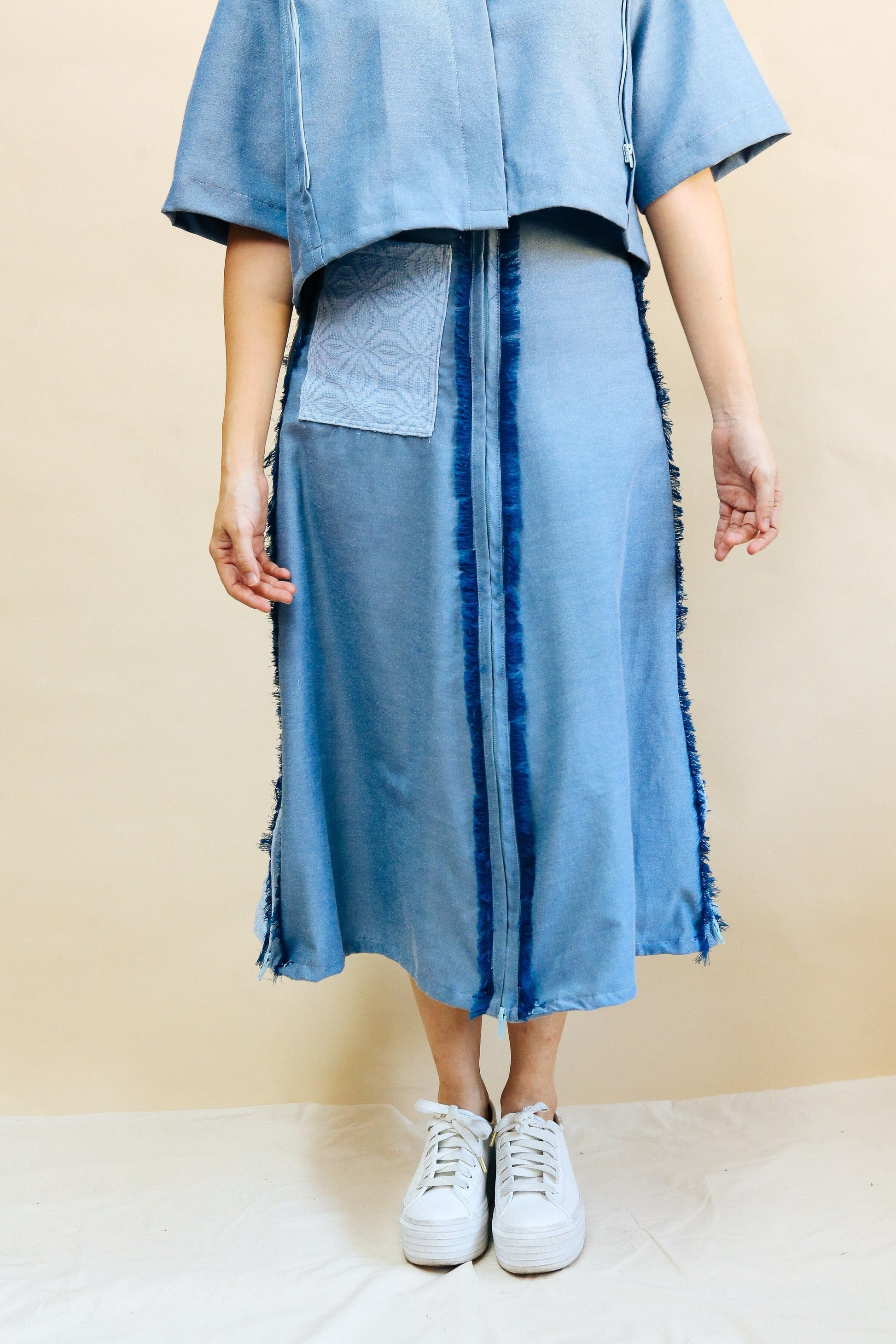 [Ready Today] 4-Way A-Line Skirt Chambray & Binetwagan Fashion Rags2Riches