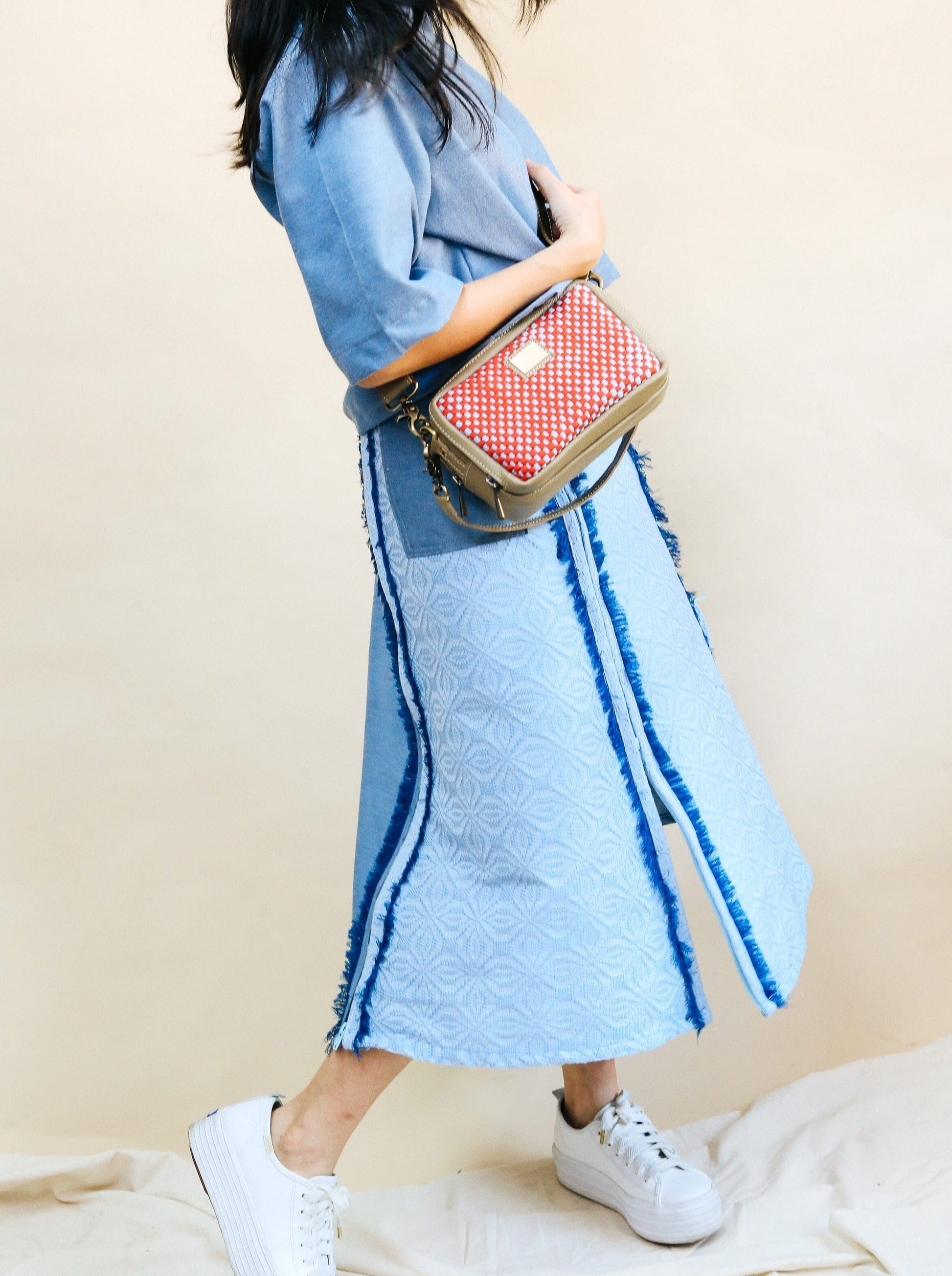 [Ready Today] 4-Way A-Line Skirt Chambray & Binetwagan Fashion Rags2Riches