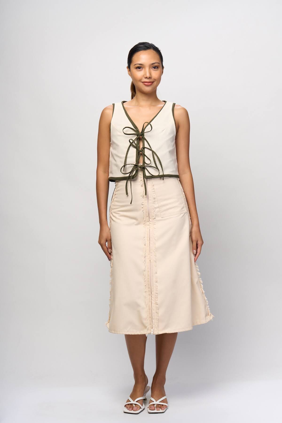 [Ready Today] 4-Way A-Line Skirt Fatigue & Off-White Fashion R2R On Repeat