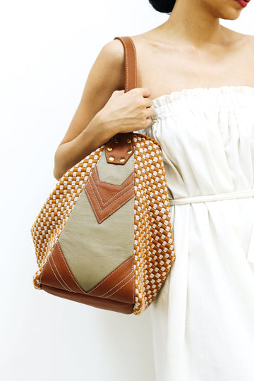 Buslo Medley Leather Patchwork Tan