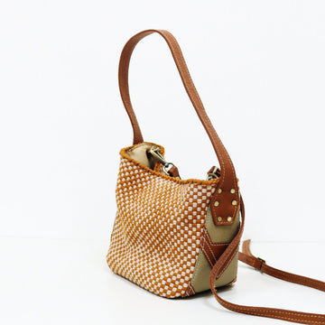 Buslo Micro Medley Leather Patchwork Tan