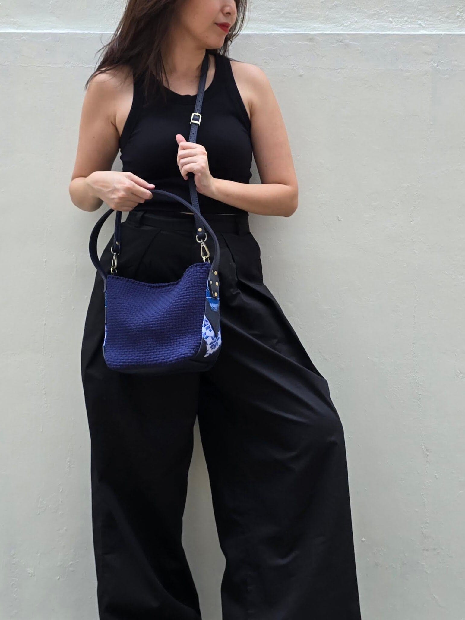 [Ready Today] Buslo Micro Medley Navy with Longer Handle Fashion Rags2Riches