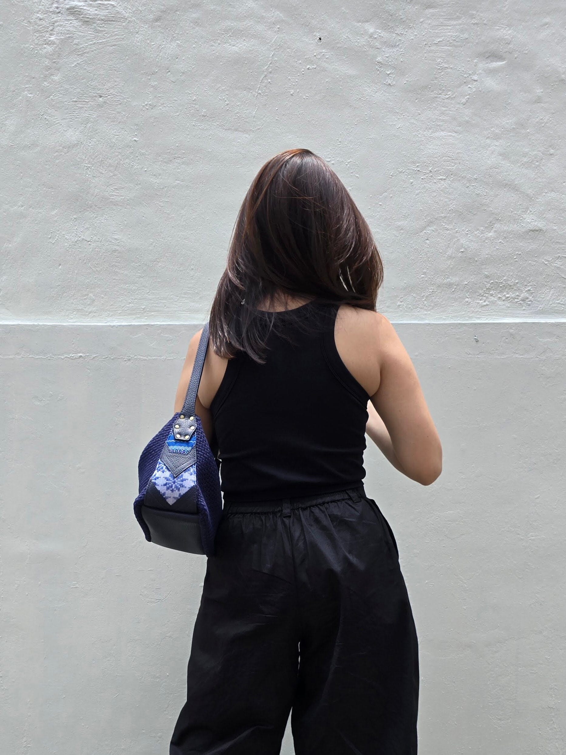 [Ready Today] Buslo Micro Medley Navy with Longer Handle Fashion Rags2Riches