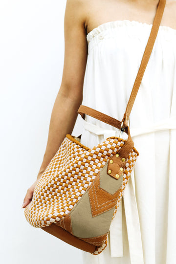 Buslo Mini Medley Leather Patchwork Tan