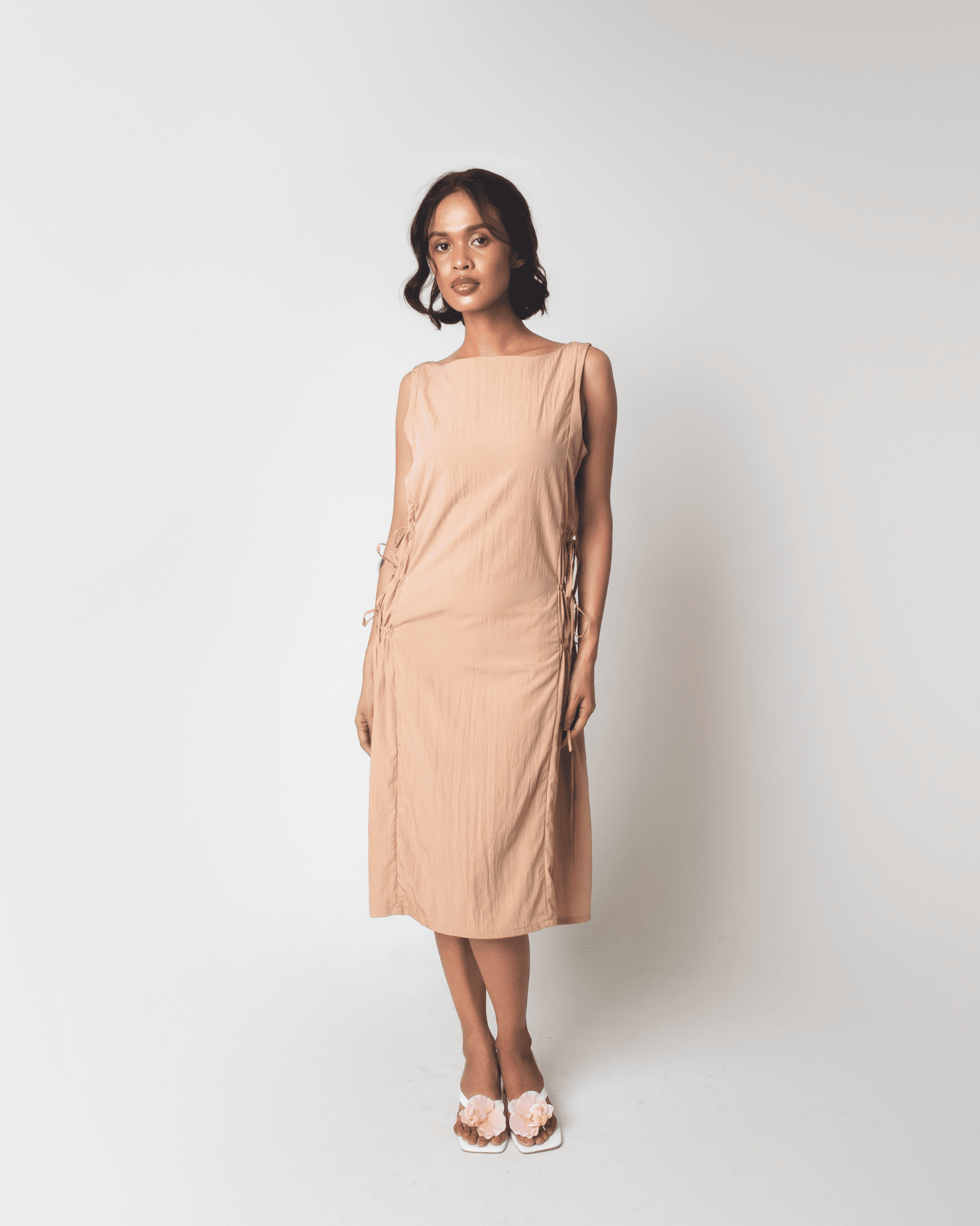 [Ready Today] Drawstring Dress Sand Fashion Rags2Riches