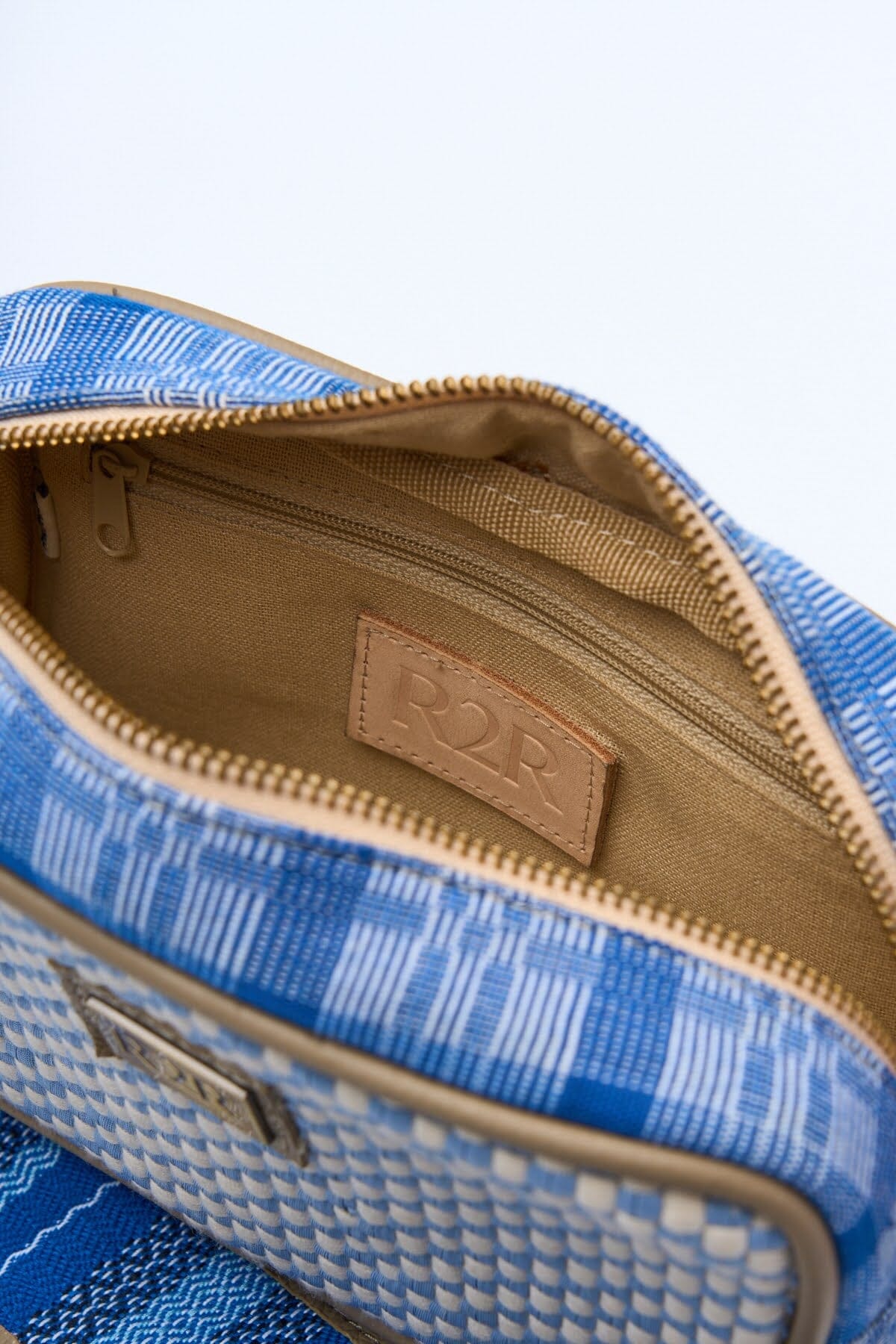 [Ready Today] Kamara Crossbody Light Blue & Beige Checkerboard Fashion Rags2Riches