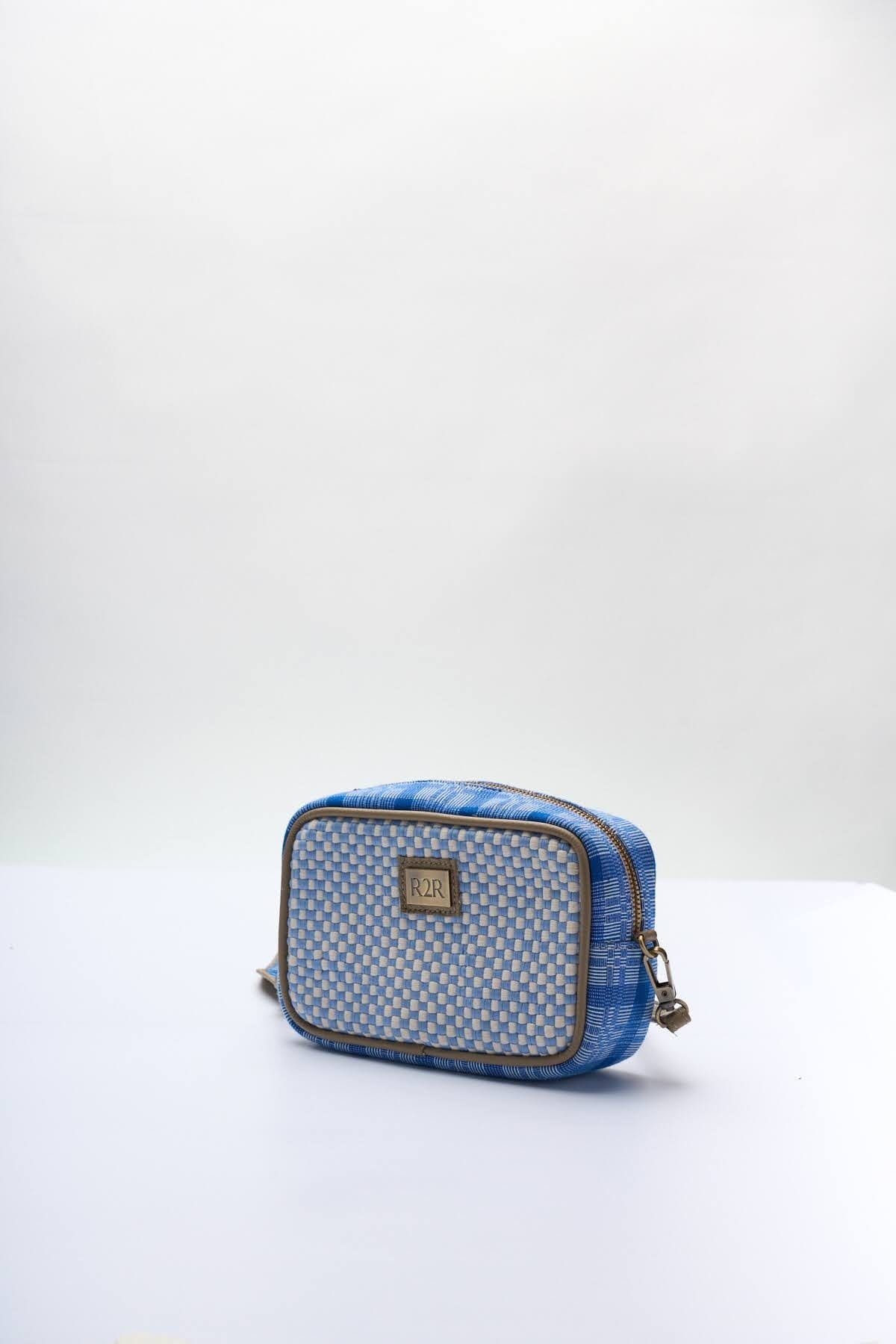 [Ready Today] Kamara Crossbody Light Blue & Beige Checkerboard Fashion Rags2Riches