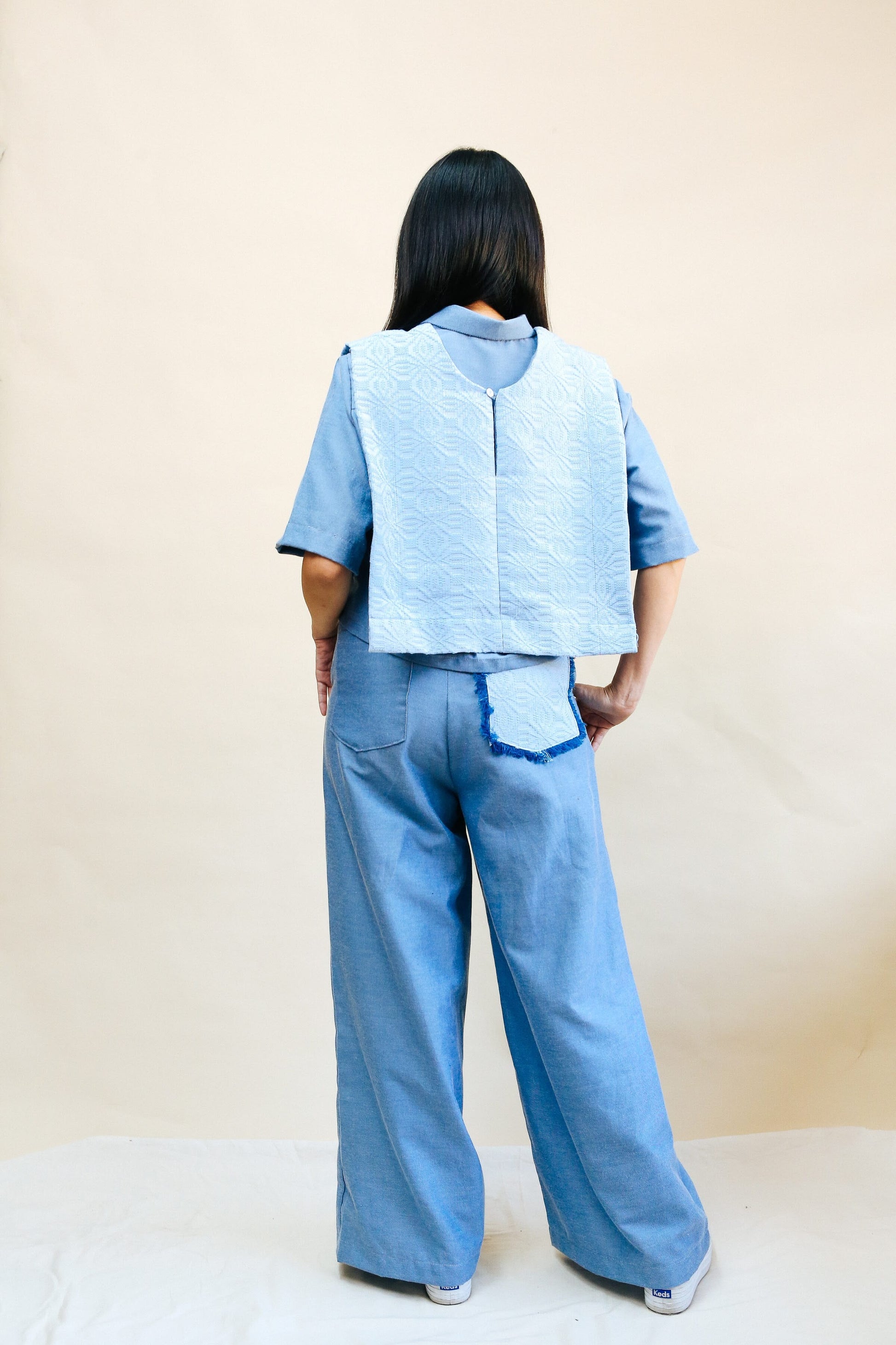 [Ready Today] Striped Wide-Legged Pants Chambray & Binetwagan Fashion Rags2Riches