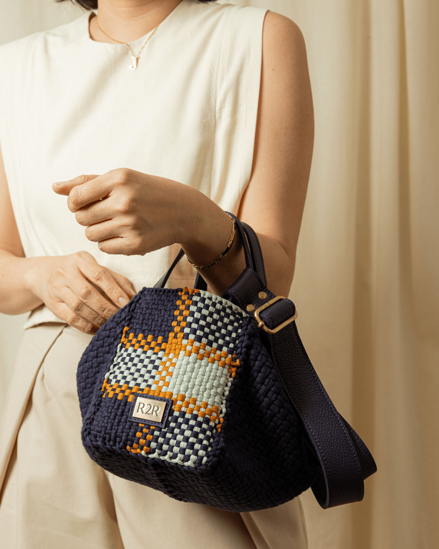 [Ready Today] Swing Satchel Navy Fashion Rags2Riches