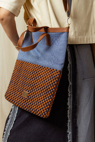 [SAMPLE] Two-Way Fold Over Bag Tan Fashion Rags2Riches