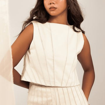 [Ready Today] Sinag 4-Way Vest Off-White & Tan