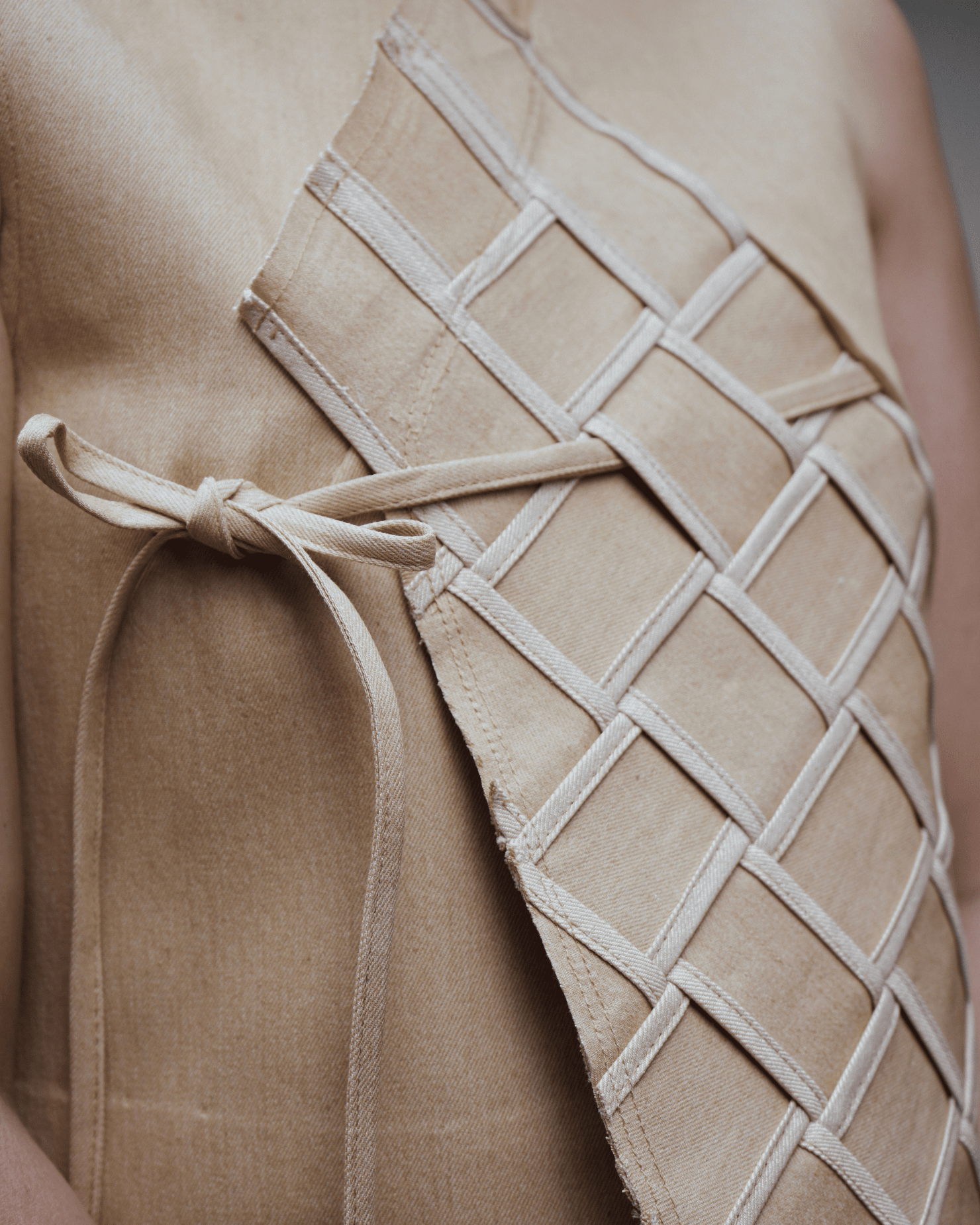 Woven Hanbok Vest Beige Fashion R2R On Repeat