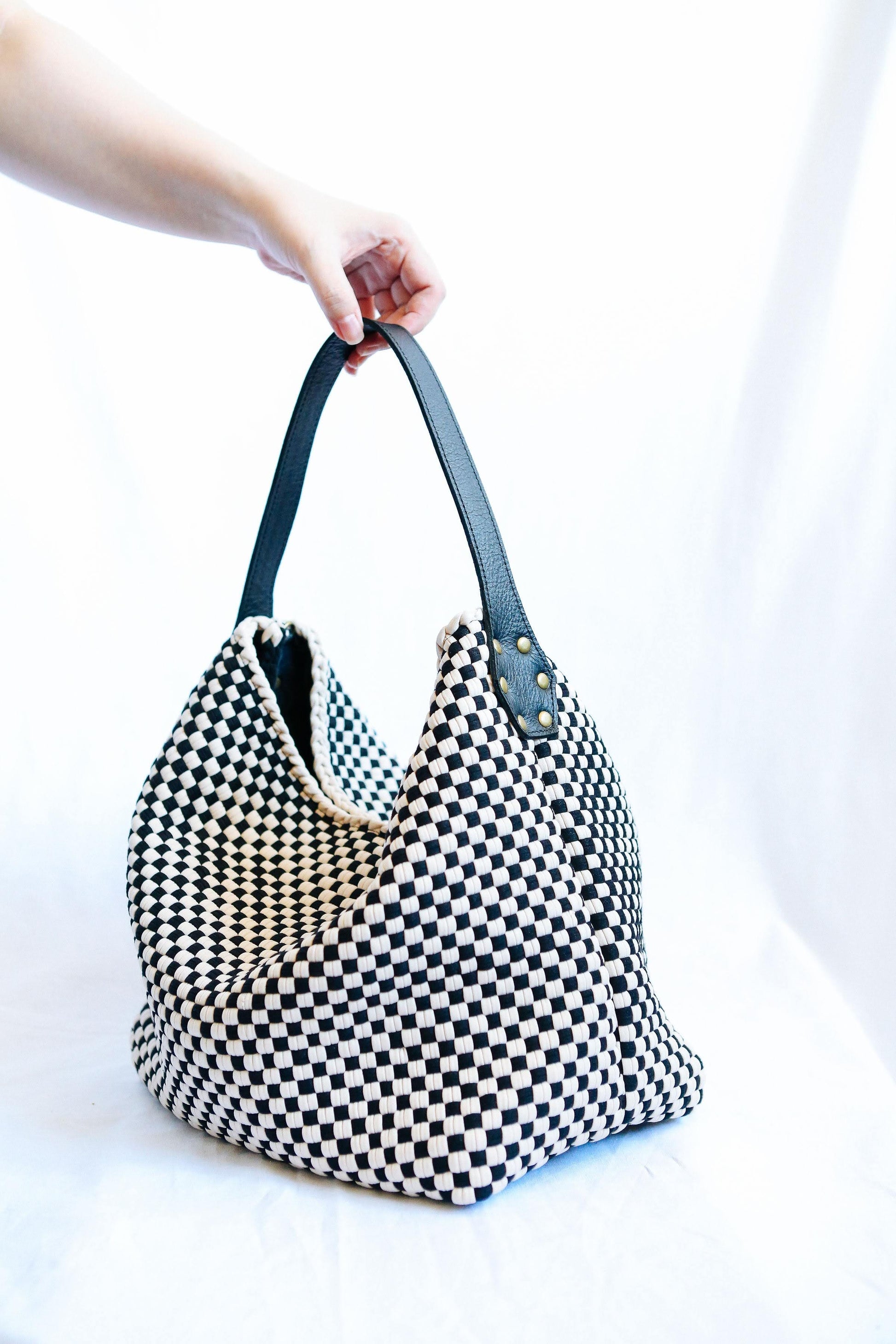 Buslo Checkerboard Black & Beige Fashion Rags2Riches