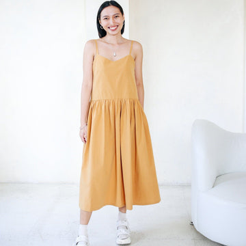 [SAMPLE] Drop Waist Dress (Long) Apricot