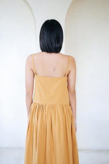 [SAMPLE] Drop Waist Dress (Long) Apricot