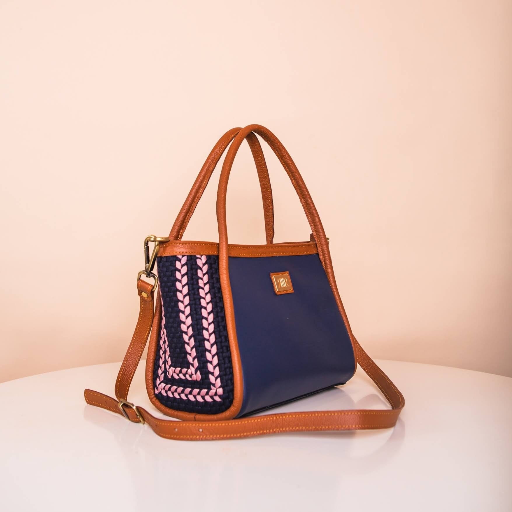 [Ready Today] Tuba Handbag Navy & Tan Fashion Rags2Riches