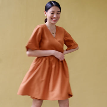 [SAMPLE] Relaxed Wrap Dress Marmalade