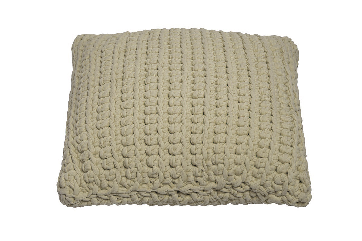 Suman Square Pouf Latte Home Rags2Riches