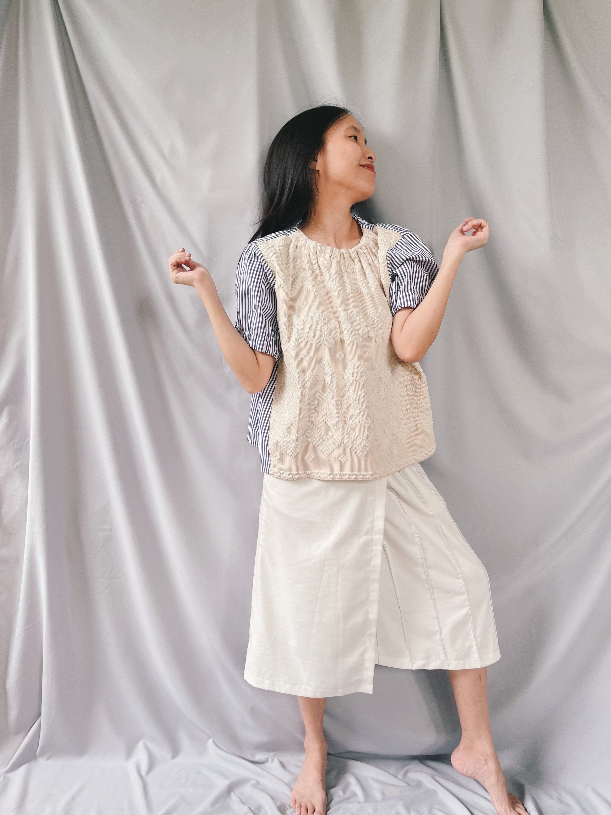 Tanghali Blouse in Beige Fashion Rags2Riches